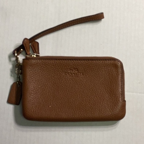 Coach Tan Leather Wristlet - Picture 1 of 14